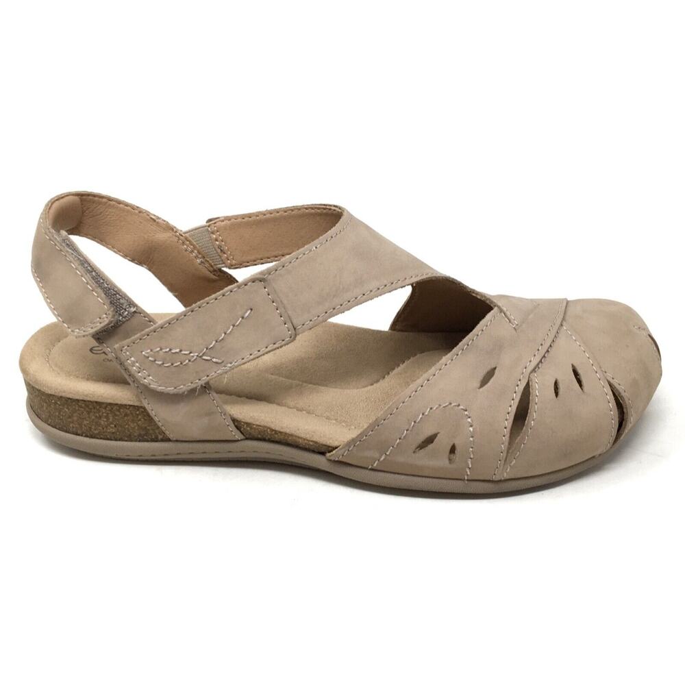 Earth Birdine Women's Neutral Taupe Leather Closed-Toe Slingback Sandal, 9M - Picture 5 of 8